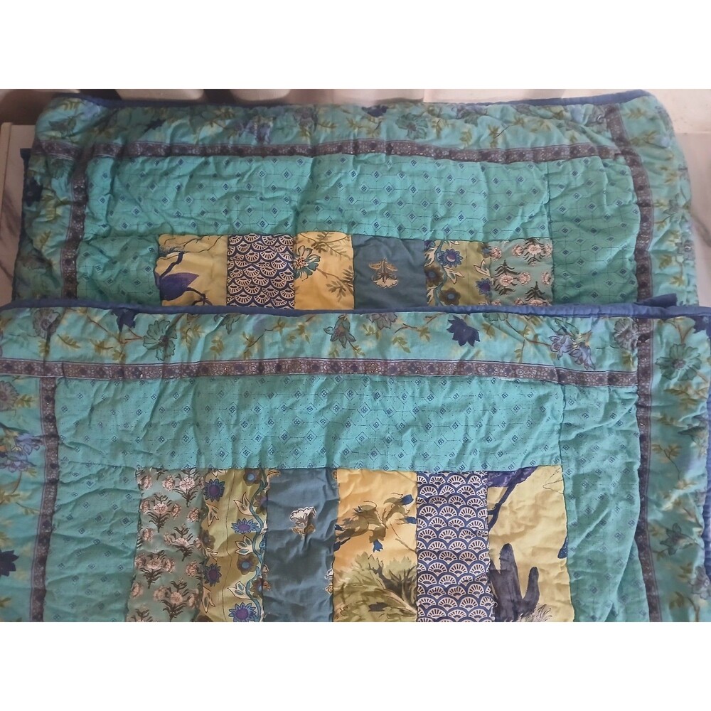 The Company Store Quilted Cotton Euro 26x26 Pillow Shams Tie Back Boho Cottage